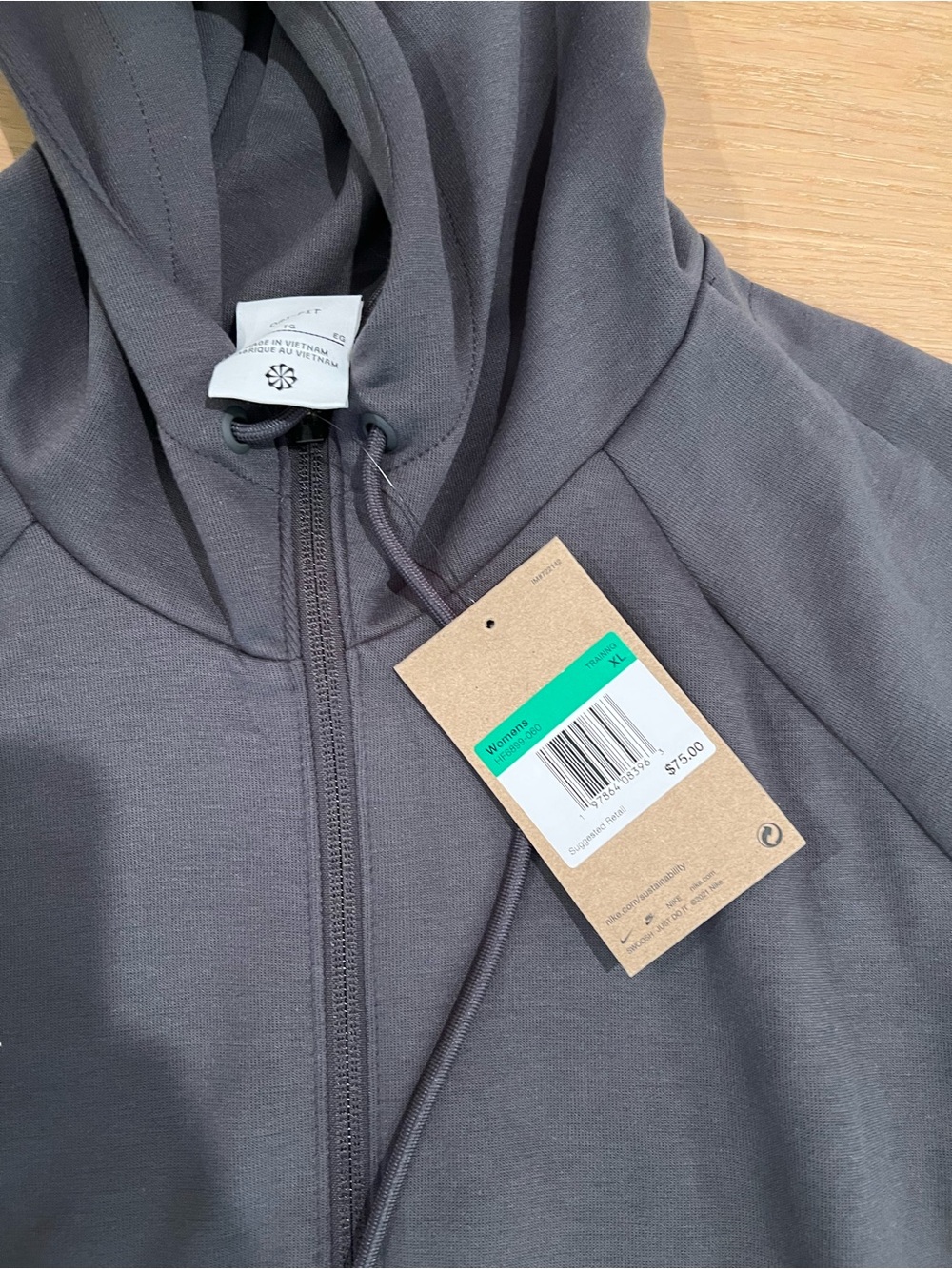 NWT-Nike charcoal Dri-FIT Full-Zip Hoodie & Joggers Set - Picture 5 of 14